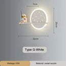 GobekUsa Astronaut Wall Lamp: Gold White Black Bedroom Decor Resin Wall Mount Light