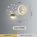 GobekUsa Astronaut Wall Lamp: Gold White Black Bedroom Decor Resin Wall Mount Light