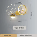 GobekUsa Astronaut Wall Lamp: Gold White Black Bedroom Decor Resin Wall Mount Light