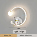 GobekUsa Astronaut Wall Lamp: Gold White Black Bedroom Decor Resin Wall Mount Light