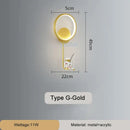 GobekUsa Astronaut Wall Lamp: Gold White Black Bedroom Decor Resin Wall Mount Light