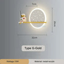 GobekUsa Astronaut Wall Lamp: Gold White Black Bedroom Decor Resin Wall Mount Light