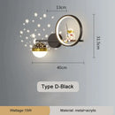 GobekUsa Astronaut Wall Lamp: Gold White Black Bedroom Decor Resin Wall Mount Light