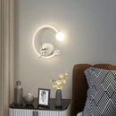 GobekUsa Astronaut Wall Lamp: Gold White Black Bedroom Decor Resin Wall Mount Light