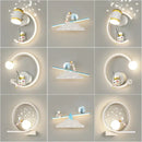 GobekUsa Astronaut Wall Lamp: Gold White Black Bedroom Decor Resin Wall Mount Light