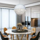 GobekUsa Crystal Tassel Iron Chandelier: Luxury LED Hanging Lamp for Living Room & Restaurant