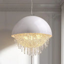 GobekUsa Crystal Tassel Iron Chandelier: Luxury LED Hanging Lamp for Living Room & Restaurant
