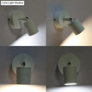 GobekUsa White Cylinder LED Wall Sconce Lamp for Bedside - Simple Style Metal Light Fixture in Warm/White Light