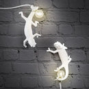 White decorbites chameleon figure resin wall lamp bedroom night light by Decorbites