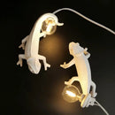 White decorbites chameleon figure resin wall lamp bedroom night light by Decorbites