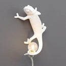 White decorbites chameleon figure resin wall lamp bedroom night light by Decorbites