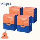 White disposable coffee filter bags kitchen pour over setup by Decorbites