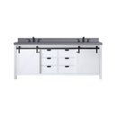 Nuvia White Bathroom Vanity With Gray Quartz Top And Faucet Set (SAK40685)