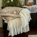 GobekUsa Double Lace Ruffles Egyptian Cotton Thickened Bedding Set - Duvet Covers, Sheet, Pillowcases