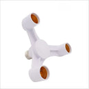 White e27 lamp holder 3-way converter pack for living room lighting by Decorbites
