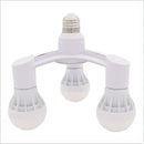 White e27 lamp holder 3-way converter pack for living room lighting by Decorbites
