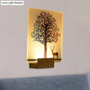 GobekUsa Nordic Elk/Tree LED Wall Sconce in White for Living Room
