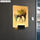 GobekUsa Nordic Elk/Tree LED Wall Sconce in White for Living Room