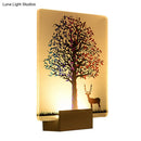 GobekUsa Nordic Elk/Tree LED Wall Sconce in White for Living Room