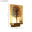 GobekUsa Nordic Elk/Tree LED Wall Sconce in White for Living Room