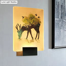 GobekUsa Nordic Elk/Tree LED Wall Sconce in White for Living Room