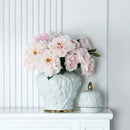 GobekUsa Embossed Flower Ceramic Ginger Jar Vase - Home Decor Storage Tank