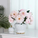 GobekUsa Embossed Flower Ceramic Ginger Jar Vase - Home Decor Storage Tank