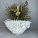 GobekUsa Embossed Rose Ceramic Flower Vase Handmade Porcelain Craft Home Decor