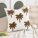 White embroidered cactus lemon pillow case living room decor by Decorbites