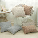 White embroidered diamond cushion cover for living room decor by Decorbites