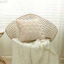 White embroidered diamond cushion cover for living room decor by Decorbites