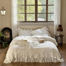 GobekUsa 100% Cotton Ruffles Bedding Set with Double-layer Yarn and Soft Skin Friendly Texture