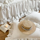 GobekUsa 100% Cotton Ruffles Bedding Set with Double-layer Yarn and Soft Skin Friendly Texture