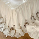 GobekUsa 100% Cotton Ruffles Bedding Set with Double-layer Yarn and Soft Skin Friendly Texture