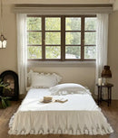 GobekUsa 100% Cotton Ruffles Bedding Set with Double-layer Yarn and Soft Skin Friendly Texture