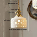 GobekUsa Ceramic Knob Switch LED Pendant Light, Nordic Modern Hang Lamp