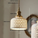 GobekUsa Ceramic Knob Switch LED Pendant Light, Nordic Modern Hang Lamp