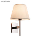 GobekUsa White Fabric LED Cone Wall Sconce - Contemporary Bedroom Lighting
