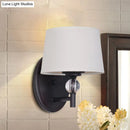 GobekUsa White Fabric Wall Sconce Light: Modern Style with Crystal Ball Deco