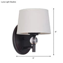 GobekUsa White Fabric Wall Sconce Light: Modern Style with Crystal Ball Deco