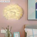 GobekUsa White Feather Nordic Wall Sconce with Blossoming Flower Design for Girls' Bedroom Lighting
