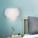 GobekUsa White Feather Nordic Wall Sconce with Blossoming Flower Design for Girls' Bedroom Lighting