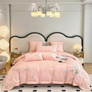 GobekUsa Butterfly Flowers Embroidery Cotton Bedding Set, 4pcs King Queen Size.