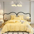 GobekUsa Butterfly Flowers Embroidery Cotton Bedding Set, 4pcs King Queen Size.