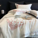 GobekUsa Egyptian Cotton Bedding Sets in White, Queen King Ru Size Bed Linens