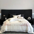 GobekUsa Egyptian Cotton Bedding Sets in White, Queen King Ru Size Bed Linens