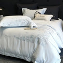 GobekUsa Egyptian Cotton Bedding Sets in White, Queen King Ru Size Bed Linens