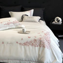 GobekUsa Egyptian Cotton Bedding Sets in White, Queen King Ru Size Bed Linens