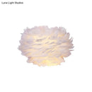 GobekUsa White Floral Wall Mount Light - Minimalist Feather Sconce for Bedroom