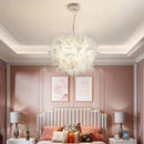 GobekUsa LED Petal Ceiling Chandelier for Living Room, Dimmable Round Bedroom Lamp